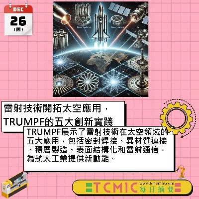 突破極限！雷射技術如何成為航太工業的革命力量？- TCMIC Daily News 1226
