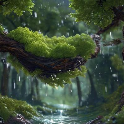 309. Forest Winds with Rain on Window + Reiki Bells - 9 Hour