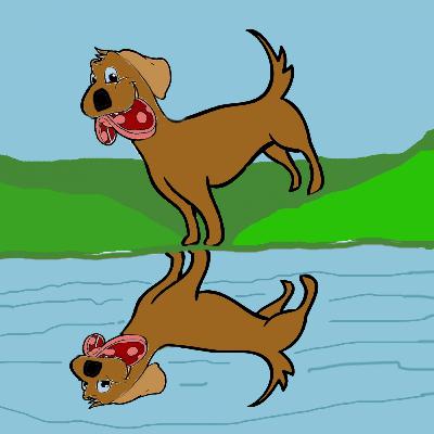 El perro y su reflejo.