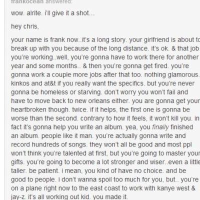 10th March Traffic University: Letter to My Former Self (Frank Ocean) Part 1