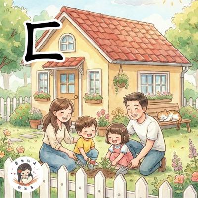 費雪阿姨教注音 EP4：ㄈ 房子｜適合 3-7 歲的聽覺學習｜搭配著色學習單