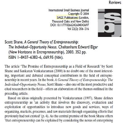 35- A general theory of entrepreneurship The individual-opportunity nexus -English