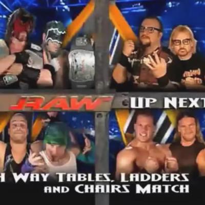 Episode 17: TLC IV - Kane/not the Hurricane vs. Bubba/Spike Dudley vs. RVD/Jeff Hardy vs. Christian/Jericho (WWE Raw 07/10/02)