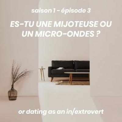 s1e3 — es-tu une mijoteuse ou un micro-ondes? or dating as an introvert/extrovert
