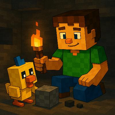 Episode 14 – The First Night in the Cave (Bedtime Story for Kids) | Karlik’s Minecraft Stories
