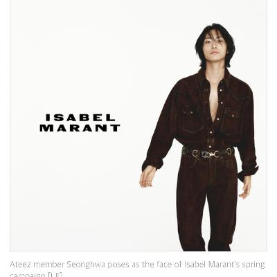 Ateez's Seonghwa fronts Isabel Marant Homme's new campaign