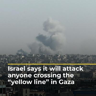 Israel says it will attack anyone crossing the “yellow line” in Gaza | AJ#shorts