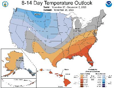 Frigid air likely to arrive by Thanksgiving weekend