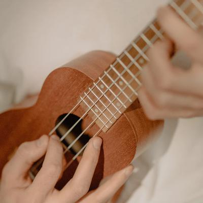 Playing the ukulele