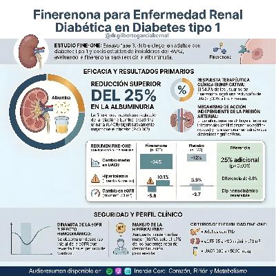 Finerenona para Enfermedad Renal Diabética Diabetes tipo 1 (NEJM 2026) Finerenona para Enfermedad Renal Diabética Diabetes tipo 1 (NEJM 2026)