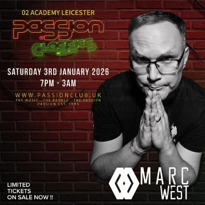 Marc West LIVE at PaSSion ClaSSics. Jan 3rd 2026. O2 Academy Leicester. Marc West LIVE at PaSSion ClaSSics. Jan 3rd 2026. O2 Academy Leicester.