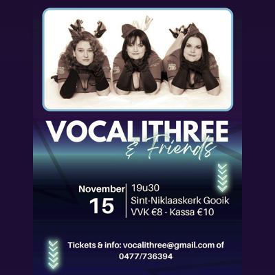 Vocalithree & Friends geven concert in de kerk van Gooik