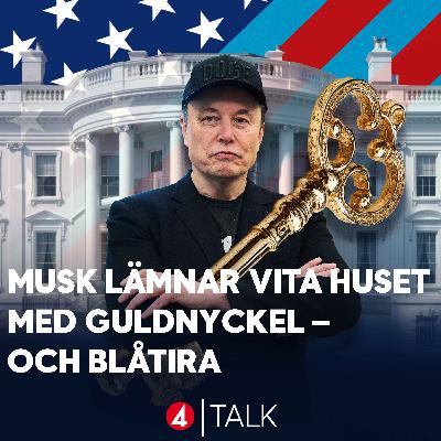 Musk lämnar Vita huset med guldnyckel - och blåtira Musk lämnar Vita huset med guldnyckel - och blåtira