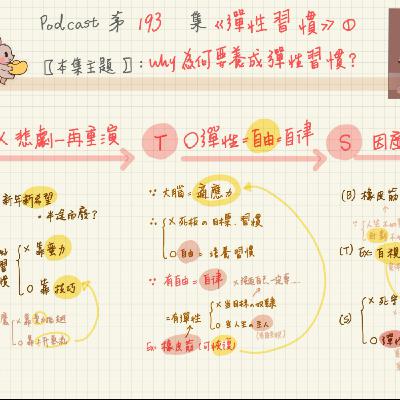 11/06-EP193【習慣筆記】不是意志力！為何新年新希望，總半途而廢？終結悲劇一再重演！《彈性習慣》1