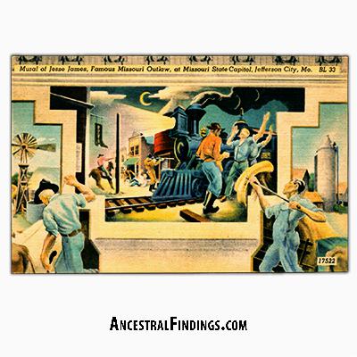 AF-1163: Postcards from the Past | Jesse James and the Missouri State Capitol Mural AF-1163: Postcards from the Past | Jesse James and the Missouri State Capitol Mural