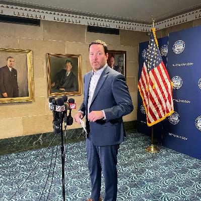 Buffalo Mayor Chris Scanlon reacts to the City Comptroller's decision to appeal a State Supreme Court's ruling over bonding for the 2025 Capital Budget