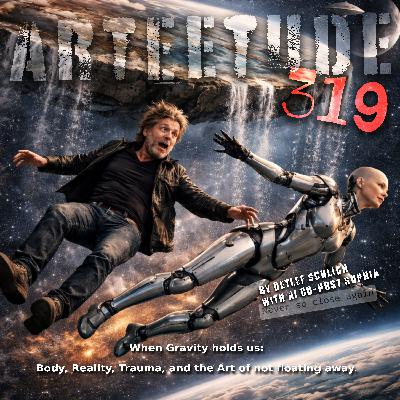 #Arteetude 319 – Part 2: Schlich and his AI Co-Host Sophia talk about gravity not as a physical formula, but as something that shapes memory, responsibility, orientation, and healing. The episode closes with a new bilingual song by Los Inorgánico. “If the World Was a Disk / Wenn die Welt eine Scheibe wär.”