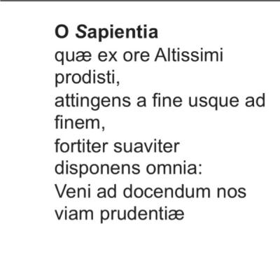Antífonas da Expectação de Maria 01 - Ó Sabedoria