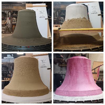 Aufbringen der Glockenzier auf die große Magdeburger Domglocke