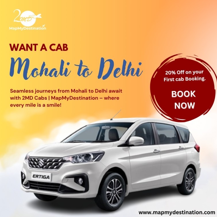 Mohali to Delhi Cabs and Taxi Service-MapMyDestination-2MD-cabs