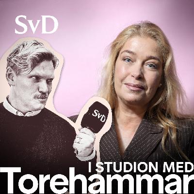 S-kvinnornas ordförande Annika Strandhäll i studion med Torehammar