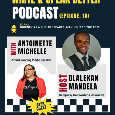 MY JOURNEY TO A SUCCESSFUL PUBLIC SPEAKER CAREER WITH ANTONOITTE LOGAN MY JOURNEY TO A SUCCESSFUL PUBLIC SPEAKER CAREER WITH ANTONOITTE LOGAN