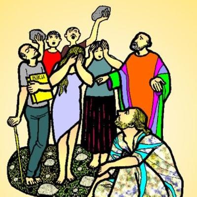 Comentarios y oraciones con el Evangelio en Jn 8, 1-11 del domingo V° de Cuaresma C, 7 de abril 2019