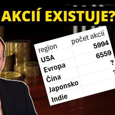 Počet akcií v jednotlivých regionech světa. Které se zhodnotily nejvíce?