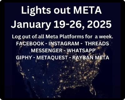 Taking a Break from Meta- please join me in Boycotting all Meta platforms this week