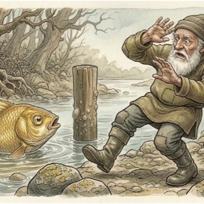 The Fisherman and the Gold Fish | 渔夫和金鱼 | Bilingual Story (English + Chinese) 英中雙語