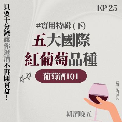 EP25 [葡萄酒101 | 新手一定要知道的葡萄品種（下）］五大國際紅葡萄品種全攻略🍇夏天最適合的紅酒是誰？出國玩想要點酒聽這集就對了！
