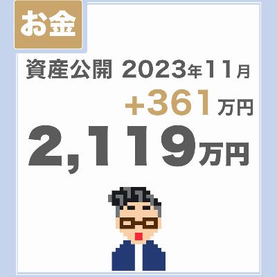 【資産公開_2023年11月】少ないお金でのんびり暮らしているチラマネTVの投資実績