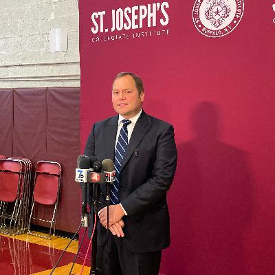 Republican candidate for Mayor of Buffalo, James Gardner after the St. Joe's Mayoral Debate