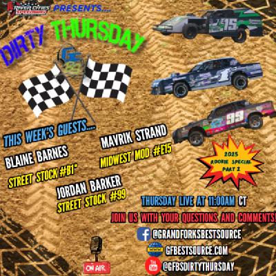 RCS DIRTY THURSDAY – with Street Stocks #B1* Blaine Barnes, #99 Jordan Barker, & Midwest Mod #E15, Mavrik Strand - 8-28-2025 RCS DIRTY THURSDAY – with Street Stocks #B1* Blaine Barnes, #99 Jordan Barker, & Midwest Mod #E15, Mavrik Strand - 8-28-2025