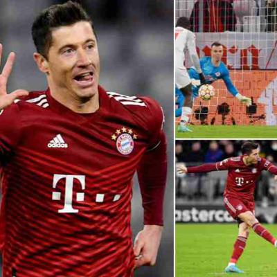 Bayern Munich’s Robert Lewandowski scores a hat-trick in only 11 minutes against RB Salzburg Bayern Munich’s Robert Lewandowski scores a hat-trick in only 11 minutes against RB Salzburg