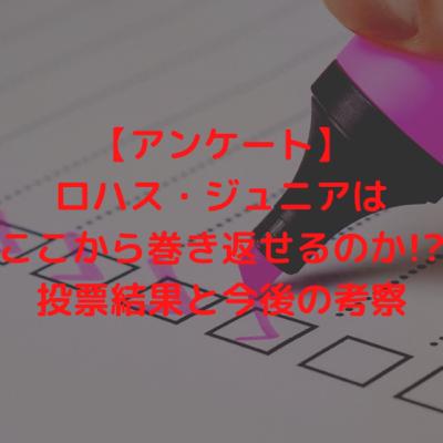 【アンケート】ロハス・ジュニアはここから巻き返せるのか!?投票結果と今後の考察