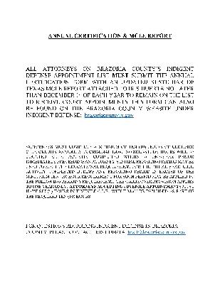 ANNUAL CERTIFICATION OF ATTORNEY ON MASTER LIST