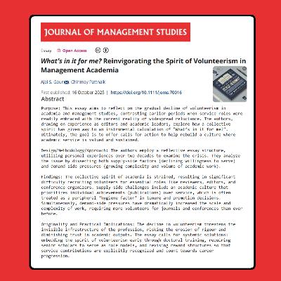 What’s in it for me? (Gaur & Pattnaik, 2025) | FT50 JMS