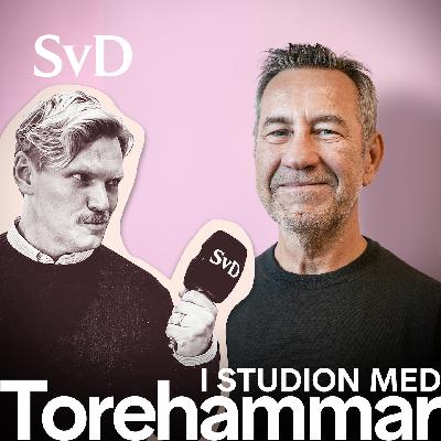 Vänsterpartiets valstrateg Sandro Scocco i studion med Torehammar