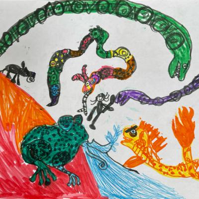 Patchiko, Tiddalik, Rainbow Serpent, and the Giant War