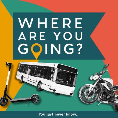A bus, a motorbike and a pint of cider.