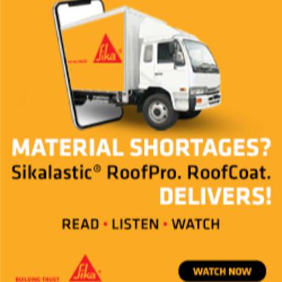 Material Shortages? Sikalastic RoofPro RoofCoat Delivers! Material Shortages? Sikalastic RoofPro RoofCoat Delivers!
