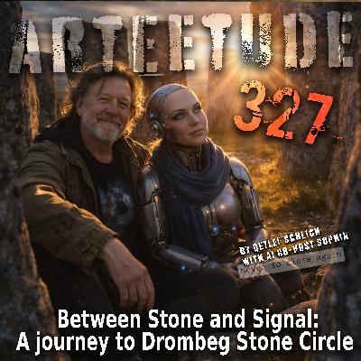 #Arteetude 327 – Detlef Schlich takes his AI co-host Sophia on a journey to Drombeg Stone Circle in West Cork. The episode closes with a new song by Los Inorgánicos: “Between Stone and Signal” — a lyrical meditation on Drombeg, on time, on silence, and on the strange meeting point between human longing and algorithmic pattern.