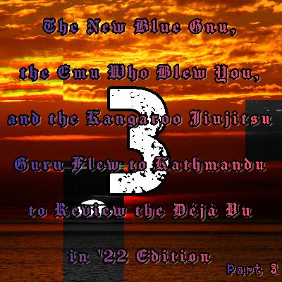 2022-12-29 (The New Blue Gnu, the Emu Who Blew You, and the Kangaroo Jiujitsu Guru Flew to Kathmandu to Review the Déjà Vu in ’22 Edition Part 3) 2022-12-29 (The New Blue Gnu, the Emu Who Blew You, and the Kangaroo Jiujitsu Guru Flew to Kathmandu to Review the Déjà Vu in ’22 Edition Part 3)