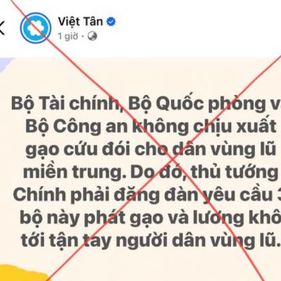 Nhận diện sự thật - Xuyên tạc, bóp méo hoạt động cứu trợ người dân trong lũ lụt: “trò bẩn” của những kẻ chống phá” Nhận diện sự thật - Xuyên tạc, bóp méo hoạt động cứu trợ người dân trong lũ lụt: “trò bẩn” của những kẻ chống phá”