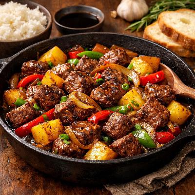 Gourmet Pan-Seared Steak and Vegetable Medley