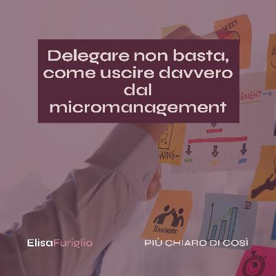 Delegare non basta, come uscire davvero dal micromanagement #15 Delegare non basta, come uscire davvero dal micromanagement #15