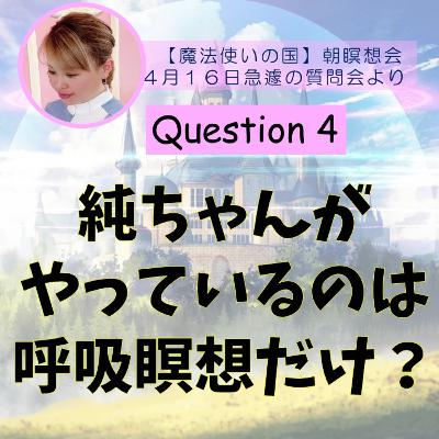 「純ちゃんのやっている瞑想法は呼吸瞑想だけ？」純ちゃんのQ&A　Question４