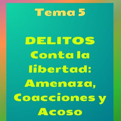Tema 5: delitos contra la libertad . Continuación 2ª Tema 5: delitos contra la libertad . Continuación 2ª