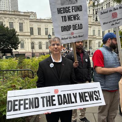 102925 Jamaica Ravaged, NY Daily News Union Rallies at City Hall, Delivery Workers & Vendors Unite